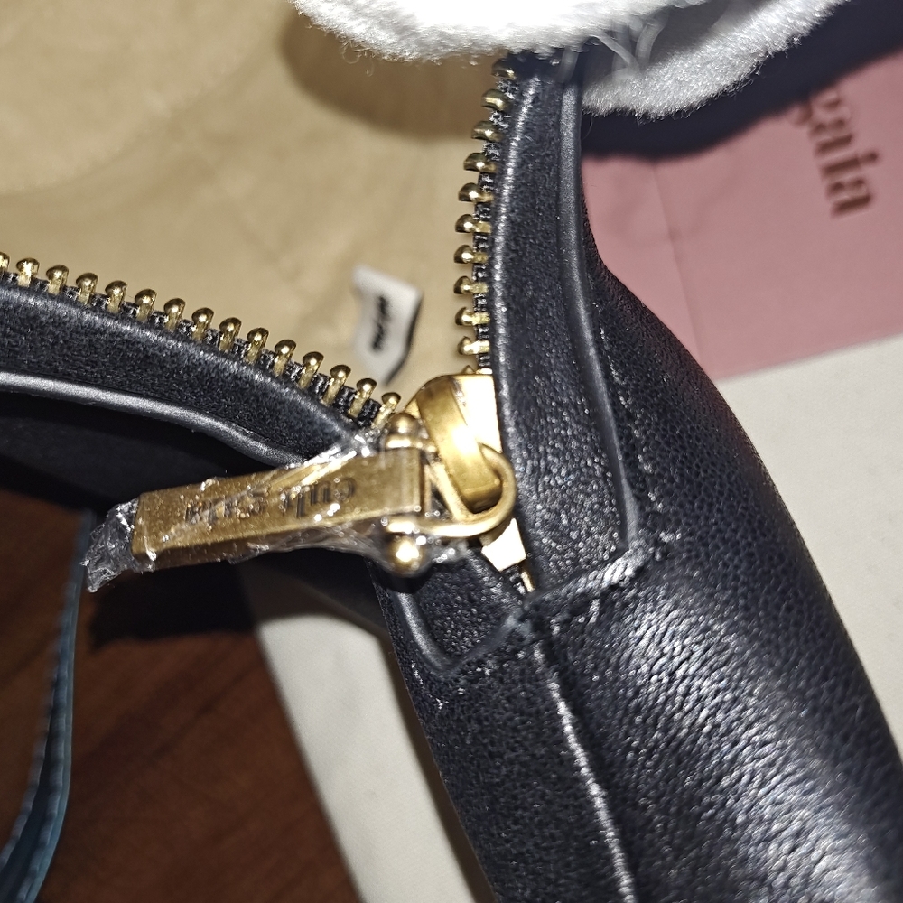 Cult Gaia Black Mini Hobo Bag with Gold Handle. - Picture 9 of 16